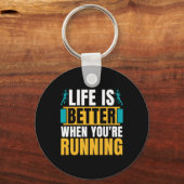 Cross Country Running Life Is Better When Athletic Sleutelhanger (Voorkant)