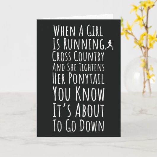 Cross Country Running Ornamenten Runner Sports Tea Kaart (Gele Bloem)