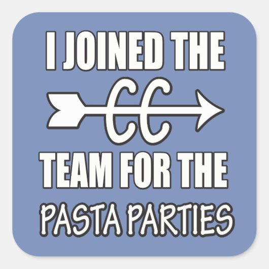 Cross Country Running Pasta Party Stickers Gift (Voorkant)