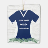 Cross-country Running Shirt Blue met foto Keramisch Ornament (Links)