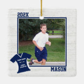 Cross-country Running Shirt Blue met foto Keramisch Ornament (Achterkant)