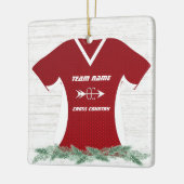 Cross Country Running Shirt Red met foto Keramisch Ornament (Links)