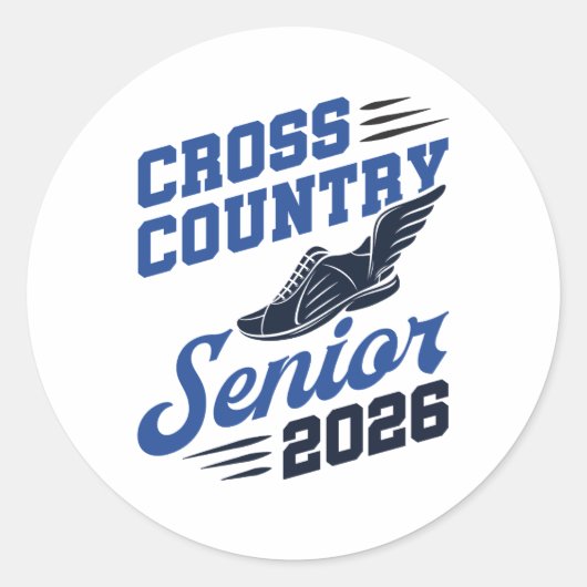 Cross Country Senior 2026 XC Runner Ronde Sticker (Voorkant)