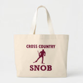 Cross Country Ski Snob Grote Tote Bag (Voorkant)