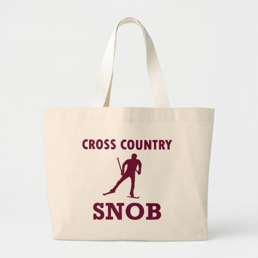 Cross Country Ski Snob Grote Tote Bag (Voorkant)
