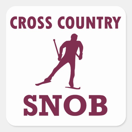 Cross Country Ski Snob Vierkante Sticker (Voorkant)