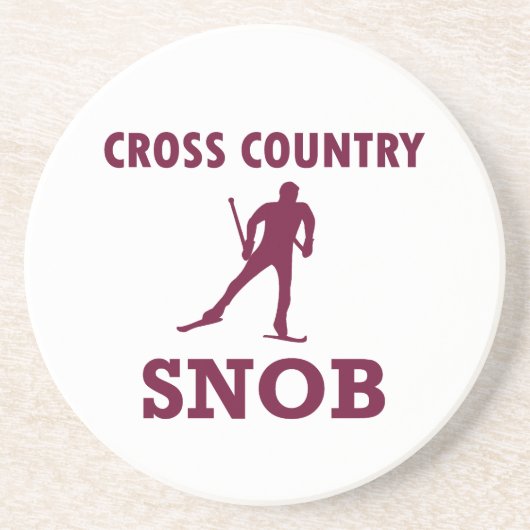 Cross Country Ski Snob Zandsteen Onderzetter (Voorkant)