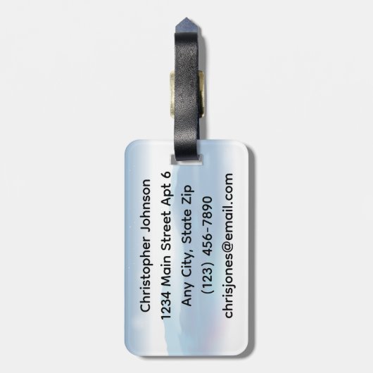 Cross Country Skiën Design Bagagelabel (Achterkant verticaal)