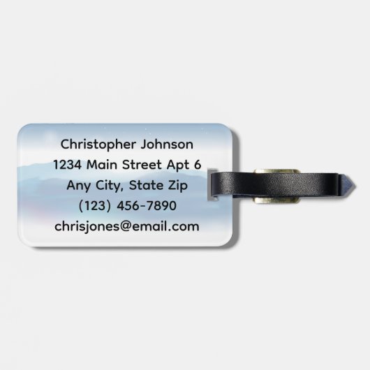 Cross Country Skiën Design Bagagelabel (Achterkant horizontaal)