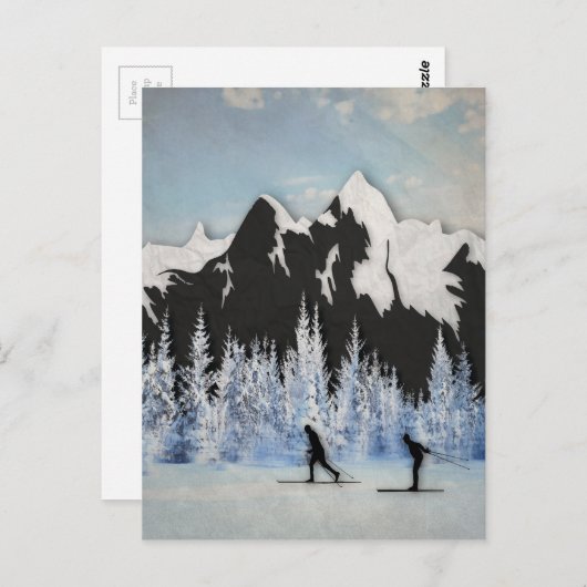 Cross-country Skiing Briefkaart (Voorkant / Achterkant)