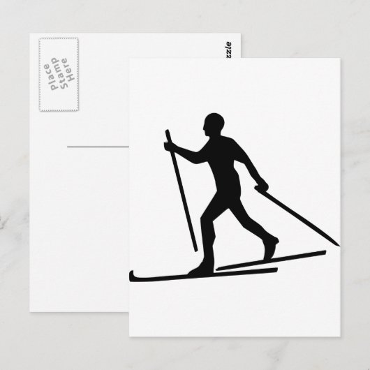 Cross-country Skiing Briefkaart (Voorkant / Achterkant)