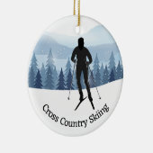 Cross-country Skiing Design Ceramic Ornament (Rechts)