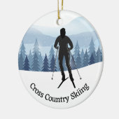 Cross-country Skiing Design Ceramic Ornament (Links)