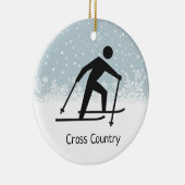Cross-country Skiing Design Ceramic Ornament (Rechts)