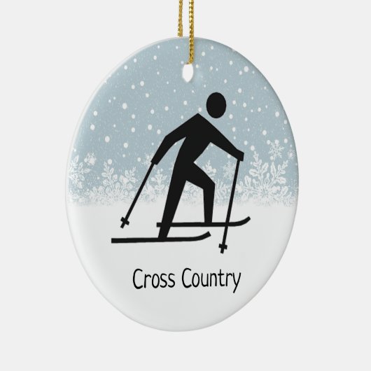 Cross-country Skiing Design Ceramic Ornament (Rechts)