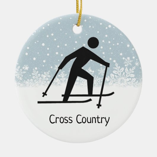 Cross-country Skiing Design Ceramic Ornament (Voorkant)