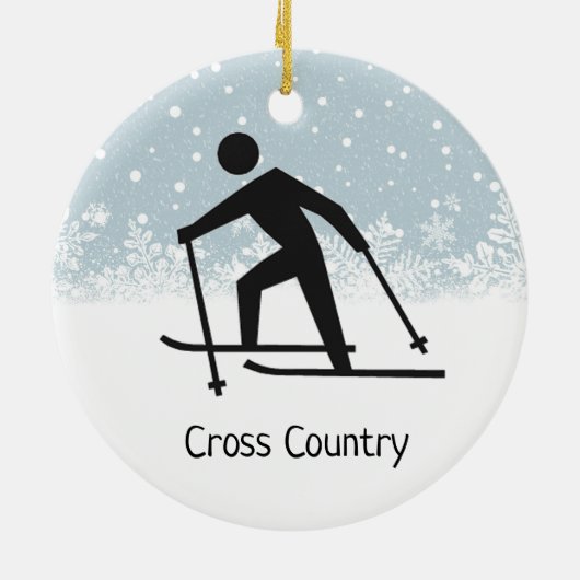 Cross-country Skiing Design Ceramic Ornament (Achterkant)