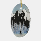 Cross-country Skiing Keramisch Ornament (Rechts)