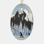 Cross-country Skiing Keramisch Ornament (Links)