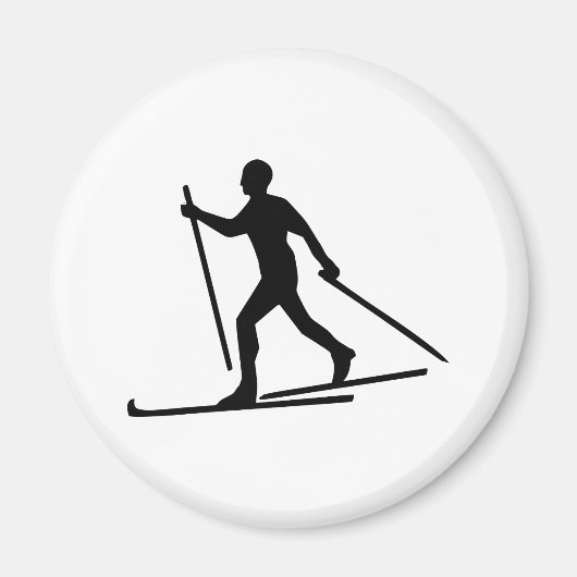 Cross-country Skiing Magneet (Voorkant)
