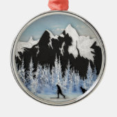 Cross-country Skiing Metalen Ornament (Voorkant)