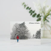 Cross-country Skiing op een kikkerende dag Briefkaart (Staand voorkant)