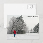 Cross-country Skiing op een kikkerende dag Briefkaart (Voorkant / Achterkant)