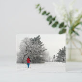 Cross-country Skiing op een kikkerende dag Briefkaart (Staand voorkant)