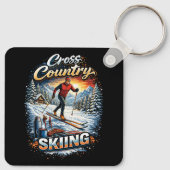 Cross Country Skiing Sleutelhanger (Achterkant)