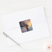 Cross-country Skiing Vierkante Sticker (Envelop)