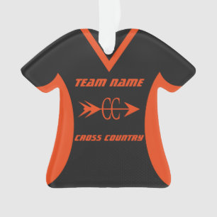 Cross Country Sports Jersey Sinaasappel en zwart Ornament