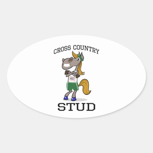 Cross Country Stud Ovale Sticker (Voorkant)