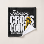 Cross Country TEKST toevoegen Runner Running Team  Bad Handdoek (Wasdoekje)