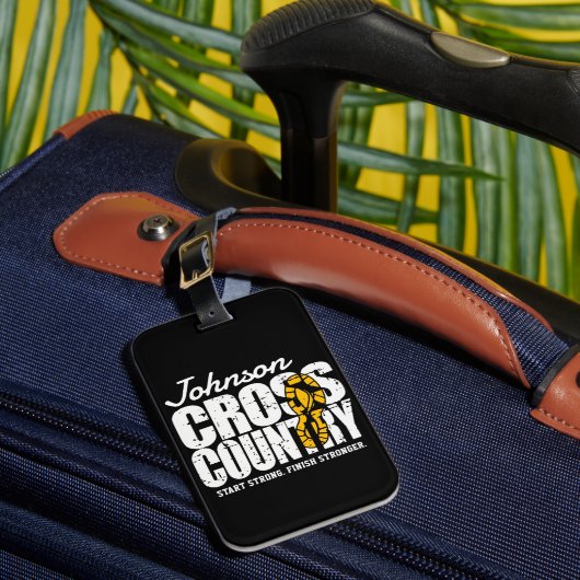 Cross Country TEKST toevoegen Runner Running Team  Bagagelabel (Voorkant Insitu 1)