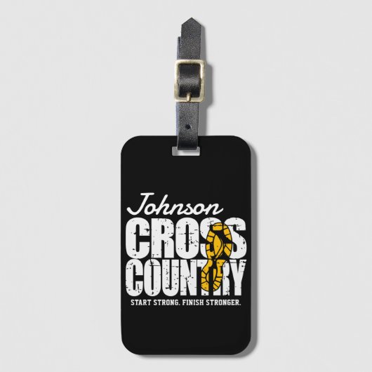 Cross Country TEKST toevoegen Runner Running Team  Bagagelabel (Voorkant (verticaal))