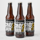 Cross Country TEKST toevoegen Runner Running Team Bier Etiket (Flessen)