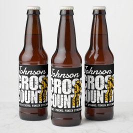 Cross Country TEKST toevoegen Runner Running Team  Bier Etiket
