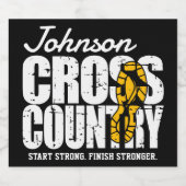 Cross Country TEKST toevoegen Runner Running Team  Bier Etiket (Enkel label)