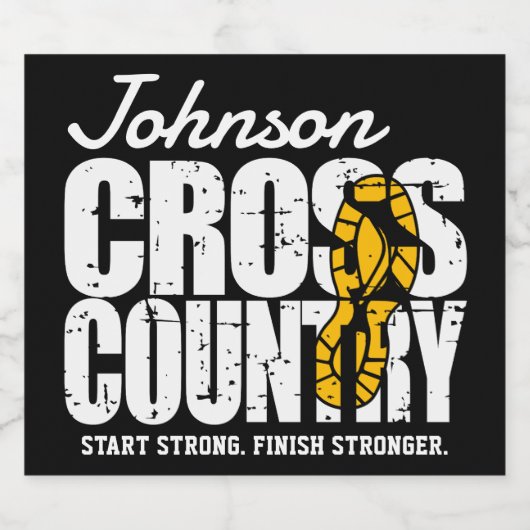Cross Country TEKST toevoegen Runner Running Team Bier Etiket (Enkel label)
