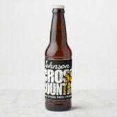 Cross Country TEKST toevoegen Runner Running Team  Bier Etiket (Voorkant)