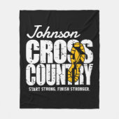 Cross Country TEKST toevoegen Runner Running Team  Fleece Deken (Voorkant)