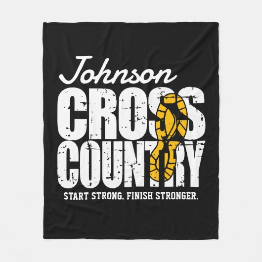 Cross Country TEKST toevoegen Runner Running Team Fleece Deken (Voorkant)
