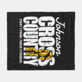 Cross Country TEKST toevoegen Runner Running Team  Fleece Deken (Voorkant (Horizontaal))