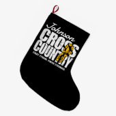 Cross Country TEKST toevoegen Runner Running Team  Grote Kerstsok (Voorkant (Hangend))