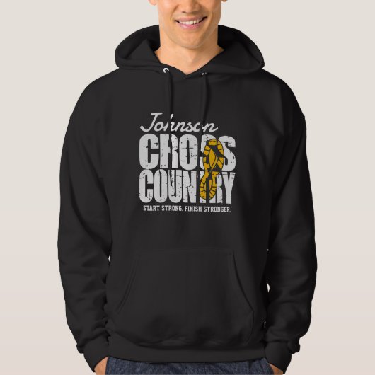 Cross Country TEKST toevoegen Runner Running Team  Hoodie (Voorkant)