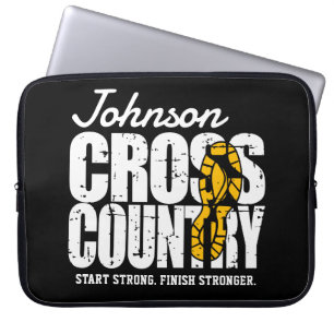 Cross Country TEKST toevoegen Runner Running Team  Laptop Sleeve