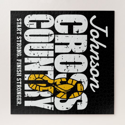 Cross Country TEKST toevoegen Runner Running Team Legpuzzel (Horizontaal)