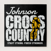 Cross Country TEKST toevoegen Runner Running Team Legpuzzel (Verticaal)