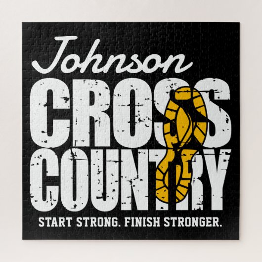 Cross Country TEKST toevoegen Runner Running Team Legpuzzel (Verticaal)