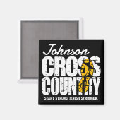 Cross Country TEKST toevoegen Runner Running Team Magneet (Voorkant / Achterkant)